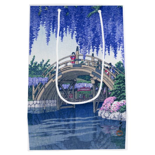 ukiyoe - hasui - No.34 Wisteria at Kameido - Medium Cadeauzakje (Achterkant)