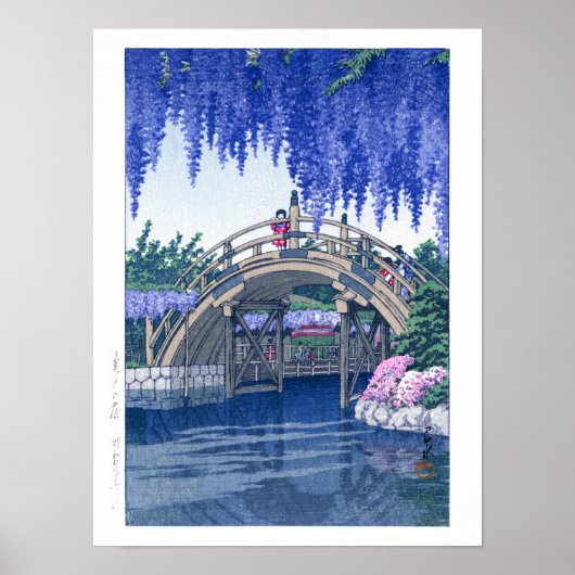 ukiyoe - hasui - No.34 Wisteria at Kameido - Poster (Voorkant)