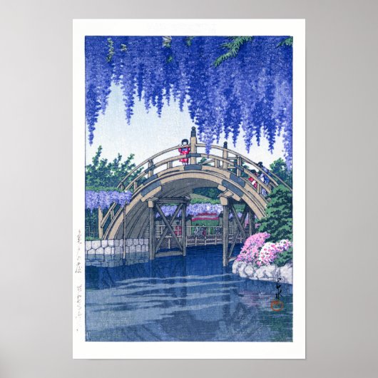 ukiyoe - hasui - No.34 Wisteria at Kameido - Poster (Voorkant)