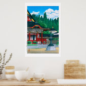 ukiyoe - hasui - No.36 Kuonji Temple bij Mt. Minob Poster (Keuken)