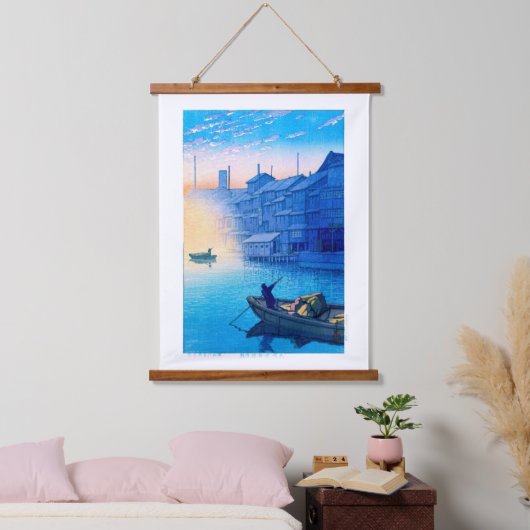 ukiyoe - hasui - No.38 Morning in Dotonbori, Osaka Hangend Wandkleed (Slaapkamer)