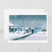 ukiyoe - hasui - No.3 Snow at Tsukishima - Briefkaart (Voorkant / Achterkant)
