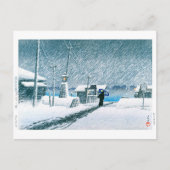 ukiyoe - hasui - No.3 Snow at Tsukishima - Briefkaart (Voorkant)