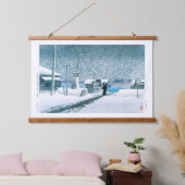 ukiyoe - hasui - No.3 Snow at Tsukishima - Hangend Wandkleed (Slaapkamer)