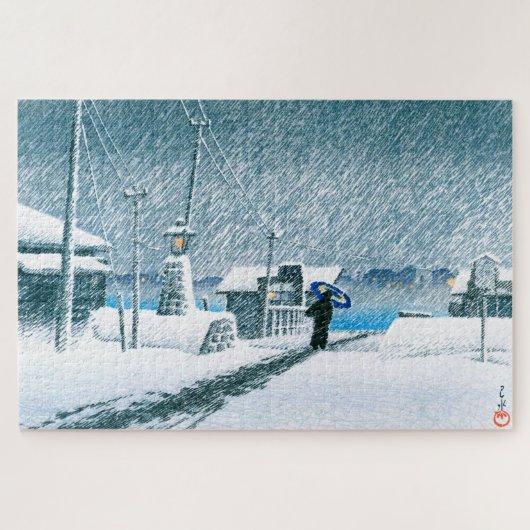ukiyoe - hasui - No.3 Snow at Tsukishima - Legpuzzel (Horizontaal)