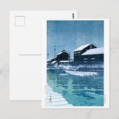 ukiyoe - hasui - No.40 Snow at Kiba - Briefkaart (Voorkant / Achterkant)