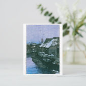 ukiyoe - hasui - No.41 Lingering Snow at Urayasu - Briefkaart (Staand voorkant)