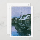 ukiyoe - hasui - No.41 Lingering Snow at Urayasu - Briefkaart (Voorkant / Achterkant)