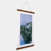 ukiyoe - hasui - No.41 Lingering Snow at Urayasu - Hangend Wandkleed (Gebogen)