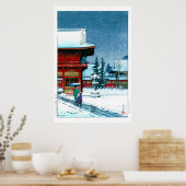 ukiyoe - hasui - No.43 Sneeuw op Nezu Gongen Shrin Poster (Keuken)