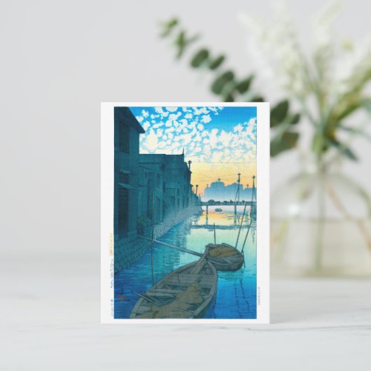 ukiyoe - hasui - No.48 Morning on the Daikon Wharf Briefkaart (Staand voorkant)