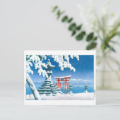 ukiyoe - hasui - No.4 Snow at Itsukushima - Briefkaart (Staand voorkant)