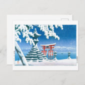 ukiyoe - hasui - No.4 Snow at Itsukushima - Briefkaart (Voorkant / Achterkant)