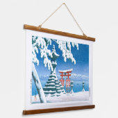 ukiyoe - hasui - No.4 Snow at Itsukushima - Hangend Wandkleed (Gebogen)