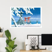 ukiyoe - hasui - No.4 Snow at Itsukushima - Poster (Thuiskantoor)