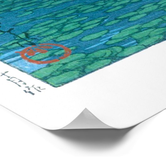 ukiyoe - hasui - No.6 Sanpoji Pond (Shakujii) - Poster (Hoek)