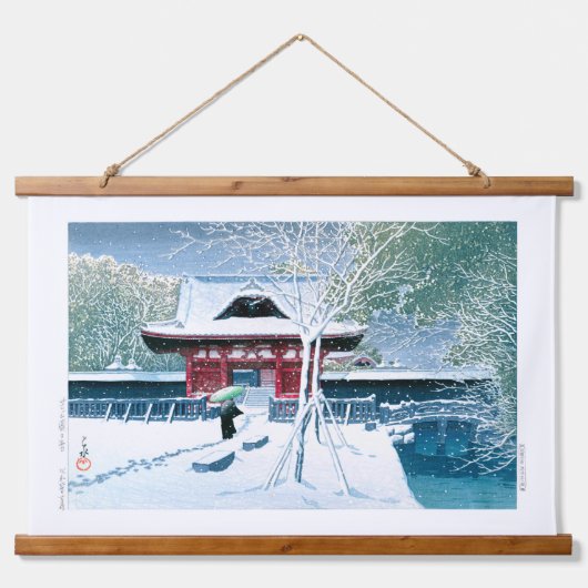 ukiyoe - hasui - No.8 Snow at Shiba Park - Hangend Wandkleed (Voorkant)