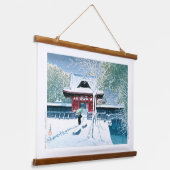 ukiyoe - hasui - No.8 Snow at Shiba Park - Hangend Wandkleed (Gebogen)