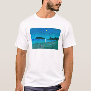 ukiyoe hasui Nr54 Volle maan bij het strand T-shirt