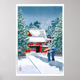 ukiyoe - hasui - Nr.22 Heilige Grond in de Sneeuw Poster