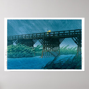 ukiyoe - hasui - Nr.35 Avondbui bij Imai … Poster