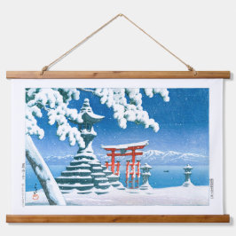 ukiyoe - hasui - Nr.4 Sneeuw bij Itsukushima - Hangend Wandkleed