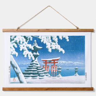 ukiyoe - hasui - Nr.4 Sneeuw bij Itsukushima - Hangend Wandkleed