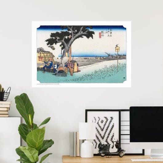 ukiyoe - Hiroshige - No.27 Fukuroi - Poster (Thuiskantoor)