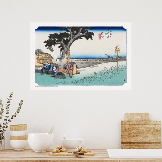 ukiyoe - Hiroshige - No.27 Fukuroi - Poster (Keuken)