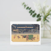 ukiyoe Hiroshige No.52 Kusatsu Briefkaart (Staand voorkant)