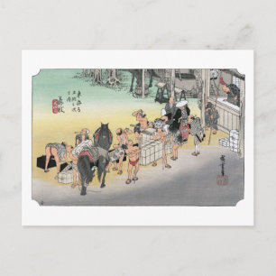 ukiyoe Hiroshige Nr.22 Fujieda Briefkaart