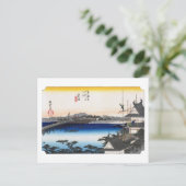 ukiyoe Hiroshige Nr.34 Yoshida Briefkaart (Staand voorkant)