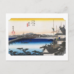ukiyoe Hiroshige Nr.34 Yoshida Briefkaart