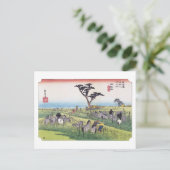 ukiyoe Hiroshige Nr.39 Chiryū Briefkaart (Staand voorkant)