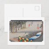 ukiyoe Hiroshige Nr.49 Tsuchiyama Briefkaart (Voorkant / Achterkant)