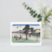 ukiyoe Hiroshige nr.50 Minakuchi Briefkaart (Staand voorkant)