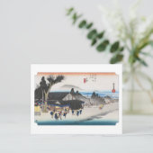 ukiyoe Hiroshige Nr.51 Ishibe Briefkaart (Staand voorkant)