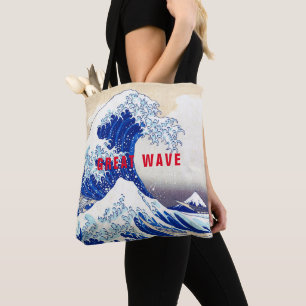 ukiyoe - Hokusai : Nr. 21 Grote Golf -  Tote Bag