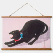 Ukiyoe [komei] 01 Zwarte kat sissen Hangend Wandkleed (Voorkant)