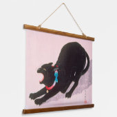 Ukiyoe [komei] 01 Zwarte kat sissen Hangend Wandkleed (Gebogen)