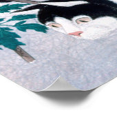 Ukiyoe [komei] 02 Kat met tomaat plant Poster (Hoek)