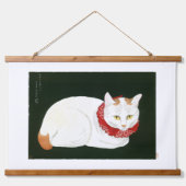 Ukiyoe [komei] 03 Witte kat Hangend Wandkleed (Voorkant)