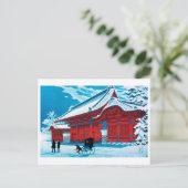 ukiyoe [komei] The Red Gate of Hongo in Snow Briefkaart (Staand voorkant)