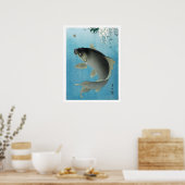 Ukiyoe [Koson] Carp Leaping (S) Poster (Keuken)
