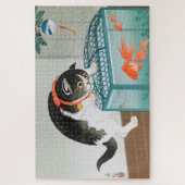 Ukiyoe [Koson] Cat en Goldfish Legpuzzel (Verticaal)