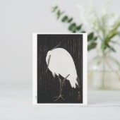 Ukiyoe [Koson] Egret in Regen Briefkaart (Staand voorkant)