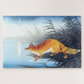 Ukiyoe [Koson] Fox door het Moonlit Water Legpuzzel (Horizontaal)