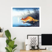 Ukiyoe [Koson] Fox door het Moonlit Water (M) Poster (Thuiskantoor)
