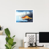 Ukiyoe [Koson] Fox door het Moonlit Water (S) Poster (Thuiskantoor)