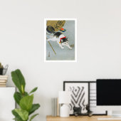 Ukiyoe [Koson] Kitten en Lantern (S) Poster (Thuiskantoor)